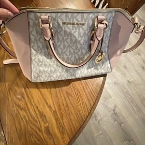 Michael Kors Pink and Cream Shoulder Bag